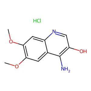 3-Quinolinol, 4-amino-6,7-dimethoxy-, monohydrochloride structure