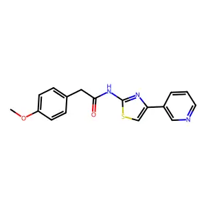 2-(4-methoxyphenyl)-N-[4-(pyridin-3-yl)-1,3-thiazol-2-yl]acetamide structure