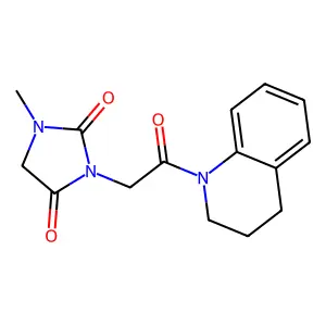 3-[2-(3,4-dihydro-2H-quinolin-1-yl)-2-oxoethyl]-1-methylimidazolidine-2,4-dione structure