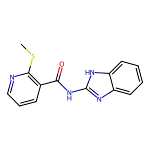 N-(1H-1,3-benzodiazol-2-yl)-2-(methylsulfanyl)pyridine-3-carboxamide structure