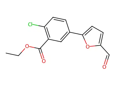 Ethyl 2-chloro-5-(5-formyl-2-furyl)benzoate structure