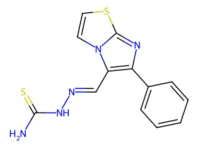 [(6-Phenylimidazo[2,1-b][1,3]thiazol-5-yl)methylideneamino]thiourea structure