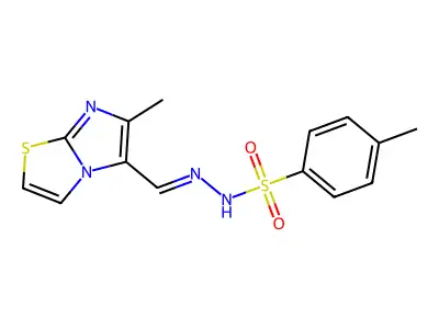 4-methyl-N-[(E)-(6-methylimidazo[2,1-b][1,3]thiazol-5-yl)met structure