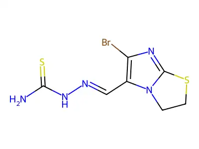 [(6-Bromo-2,3-dihydroimidazo[2,1-b][1,3]thiazol-5-yl)methylideneamino]thiourea structure