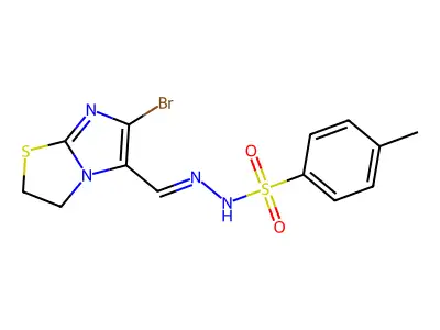 N-[(E)-(6-bromo-2,3-dihydroimidazo[2,1-b][1,3]thiazol-5-yl)m structure