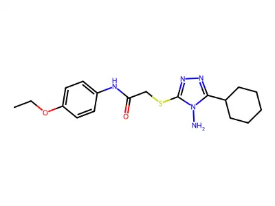 2-((4-amino-5-cyclohexyl-4H-1,2,4-triazol-3-yl)thio)-N-(4-ethoxyphenyl)acetamide structure