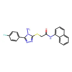 2-{[4-amino-5-(4-fluorophenyl)-4H-1,2,4-triazol-3-yl]sulfanyl}-N-(naphthalen-1-yl)acetamide structure