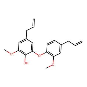 Phenol, 2-methoxy-6-(2-methoxy-4-(2-propenyl)phenoxy)-4-(2-propenyl)- structure