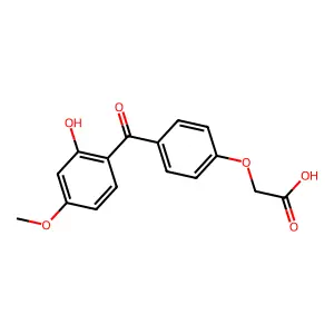 Acetic acid, (4-(2-hydroxy-4-methoxybenzoyl)phenoxy)- structure