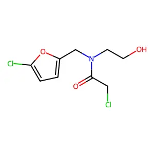 Acetamide, 2-chloro-N-((5-chloro-2-furanyl)methyl)-N-(2-hydroxyethyl)- structure