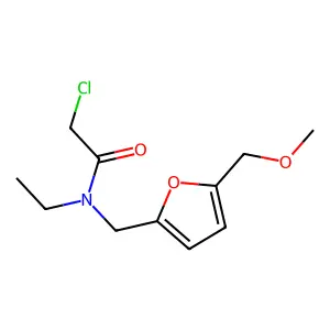 Acetamide, 2-chloro-N-ethyl-N-((5-(methoxymethyl)-2-furanyl)methyl)- structure