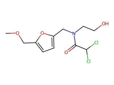 Acetamide, 2,2-dichloro-N-(2-hydroxyethyl)-N-((5-(methoxymethyl)-2-furanyl)methyl)- structure