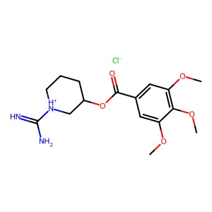 Benzoic acid, 3,4,5-trimethoxy-, 1-amidino-3-piperidyl ester, monohydrochloride structure