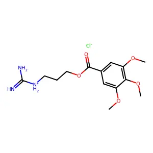 3-Carbamimidamidopropyl 3,4,5-trimethoxybenzoate--hydrogen chloride (1/1) structure