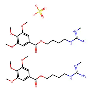Sulfuric acid--4-(N'-methylcarbamimidamido)butyl 3,4,5-trimethoxybenzoate (1/2) structure