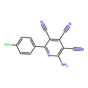2-Amino-6-(4-chlorophenyl)-3,4,5-pyridinetricarbonitrile structure