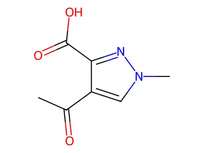 4-acetyl-1-methyl-1H-pyrazole-3-carboxylic acid structure