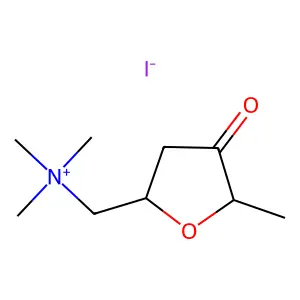2,5-Anhydro-1,4,6-trideoxy-6-(trimethylazaniumyl)hex-3-ulose iodide structure