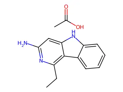 5H-Pyrido(4,3-b)indol-3-amine, 1-ethyl-, monoacetate structure