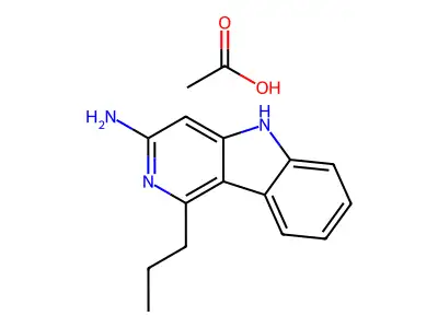 5H-Pyrido(4,3-b)indole, 3-amino-1-propyl-, acetate structure
