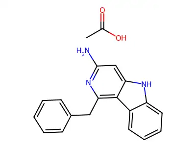 5H-Pyrido(4,3-b)indole, 3-amino-1-benzyl-, acetate structure