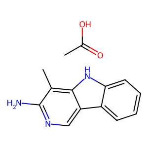4-甲基-5H-吡啶并(4,3-b)吲哚-3-胺单乙酸盐 structure