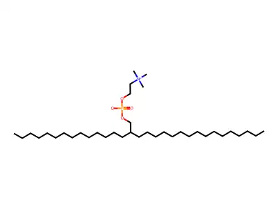 2-Tetradecyloctadecano(1)phosphocholine structure