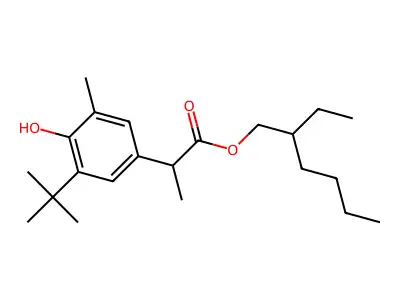 2-Ethylhexyl 2-(3-tert-butyl-4-hydroxy-5-methylphenyl)propanoate structure