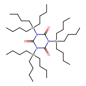 1,3,5-Tris(tributylstannyl)-1,3,5-triazine-2,4,6(1H,3H,5H)-trione structure