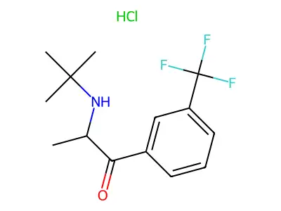 Propiophenone, 2-(tert-butylamino)-3'-(trifluoromethyl)-, hydrochloride structure