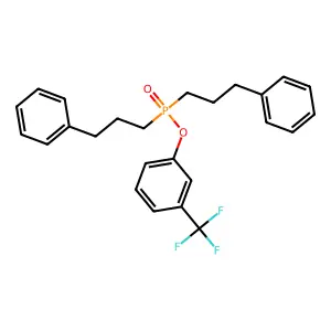 1-[Bis(3-phenylpropyl)phosphoryloxy]-3-(trifluoromethyl)benzene structure