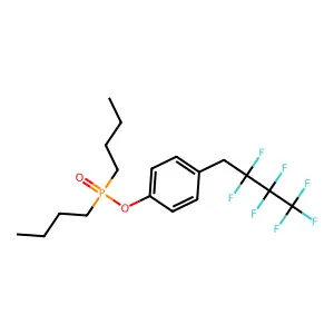 Phosphinic acid, dibutyl-, 4-(2,2,3,3,4,4,4-heptafluorobutyl)phenyl ester structure