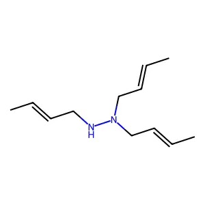 1,1,2-tris(but-2-enyl)hydrazine structure