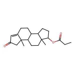 17beta-Hydroxy-A-norandrost-3(5)-en-2-one propionate structure