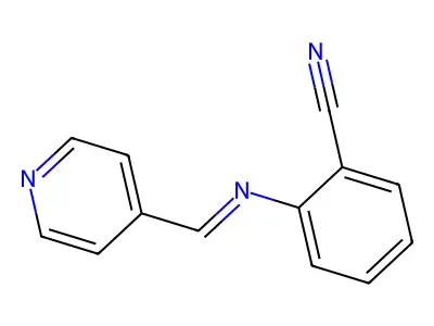 2-[(E)-(pyridin-4-ylmethylidene)amino]benzonitrile structure