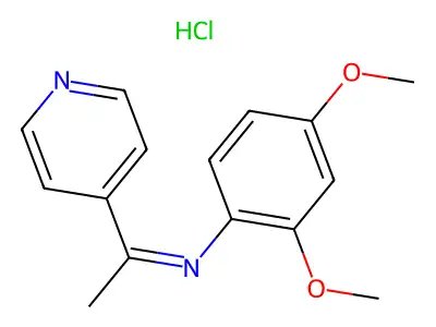 (1E)-N-(2,4-Dimethoxyphenyl)-1-(4-pyridinyl)ethanimine hydrochloride structure