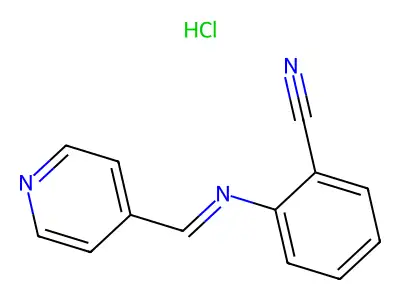 2-((4-Pyridinylmethylene)amino)benzonitrile monohydrochloride structure
