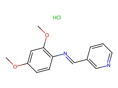 2,4-Dimethoxy-N-(3-pyridinylmethylene)benzenamine monohydrochloride structure