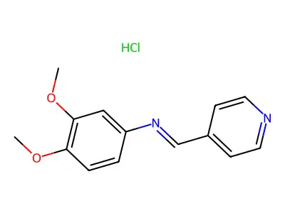 3,4-Dimethoxy-N-(4-pyridinylmethylene)benzenamine monohydrochloride structure