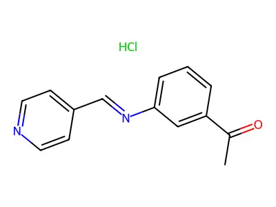 1-(3-((4-Pyridinylmethylene)amino)phenyl)ethanone monohydrochloride structure