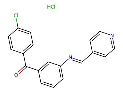 (4-Chlorophenyl)(3-((4-pyridinylmethylene)amino)phenyl)methanone monohydrochloride structure