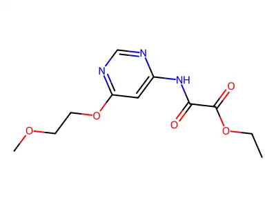 Acetic acid, ((6-(2-methoxyethoxy)-4-pyrimidinyl)amino)oxo-, ethyl ester structure