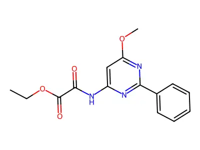 Acetic acid, ((6-methoxy-2-phenyl-4-pyrimidinyl)amino)oxo-, ethyl ester structure