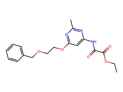 Acetic acid, ((2-methyl-6-(2-(phenylmethoxy)ethoxy)-4-pyrimidinyl)amino)oxo-, ethyl ester structure