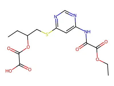 2-((6-((Ethoxyoxoacetyl)amino)-4-pyrimidinyl)thio)ethyl ethyl ethanedioate structure