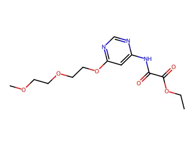 Ethyl ((6-(2-(2-methoxyethoxy)ethoxy)-4-pyrimidinyl)amino)oxoacetate structure