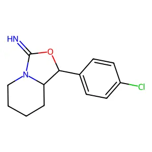 Rel-(1R,8aS)-1-(4-chlorophenyl)hexahydro-3H-oxazolo[3,4-a]pyridin-3-imine structure