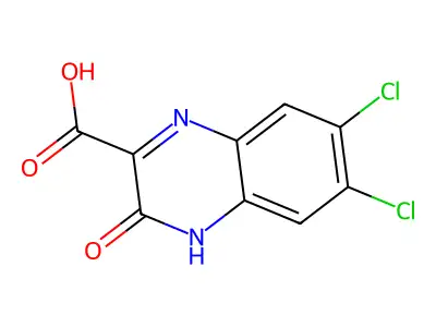 6,7-Dichloro-3-hydroxy-2-quinoxalinecarboxylic acid structure