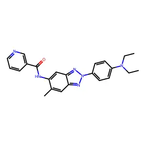 N-[2-[4-(diethylamino)phenyl]-6-methylbenzotriazol-5-yl]pyridine-3-carboxamide structure