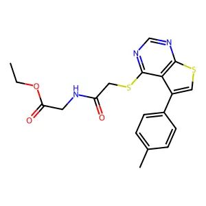 ethyl N-({[5-(4-methylphenyl)thieno[2,3-d]pyrimidin-4-yl]sulfanyl}acetyl)glycinate structure